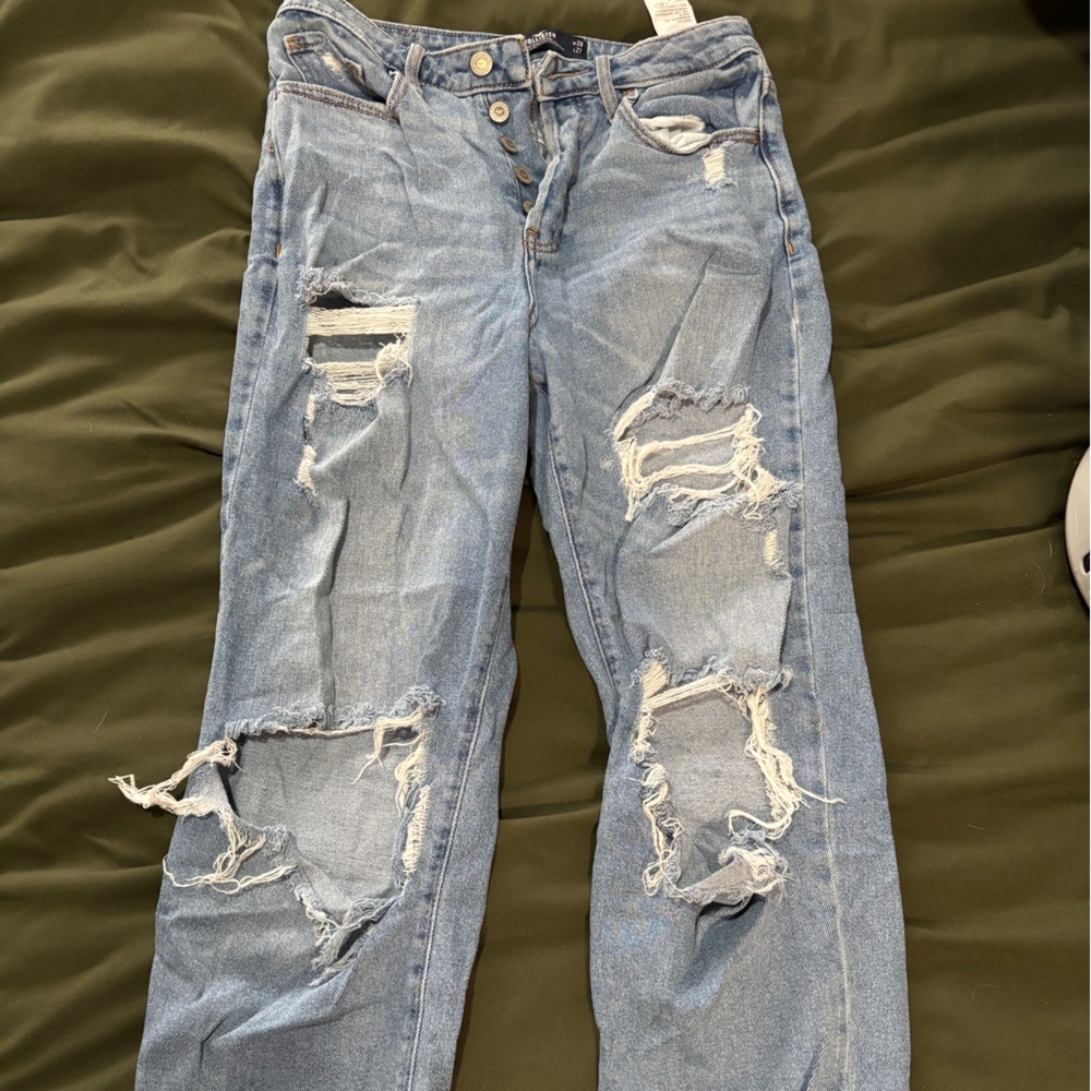 Distressed Blue Jeans